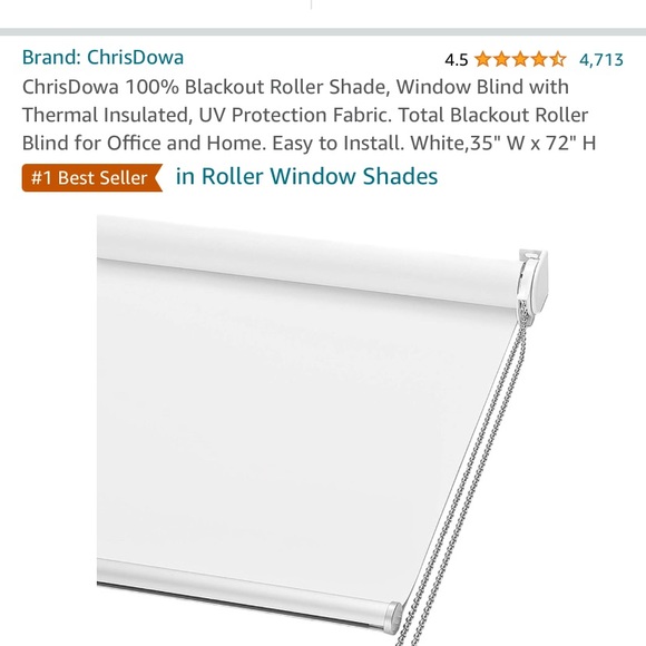 NWT (2) Chris dowa roller blinds blackout white - Picture 3 of 3